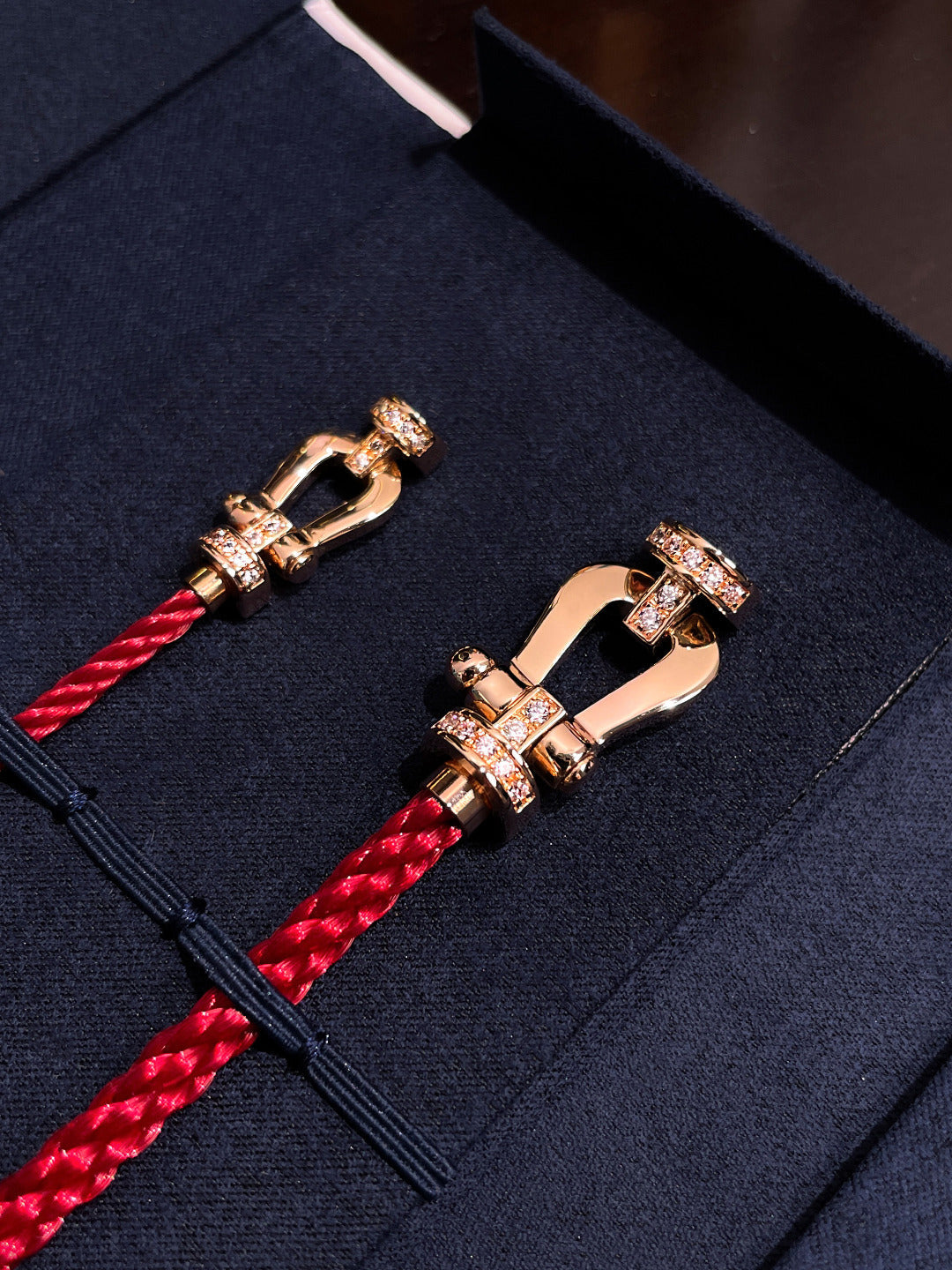 [RAFFINE]FORCE 10 HALF DIAMOND PINK GOLD RED CORDERI LARGE AND MEDIUM MODEL