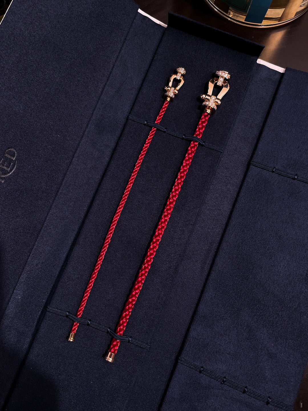 [RAFFINE]FORCE 10 HALF DIAMOND PINK GOLD RED CORDERI LARGE AND MEDIUM MODEL