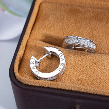 [RAFFINE]ZERO 1 MINI PENDIENTES DE PLATA CON DIAMANTES