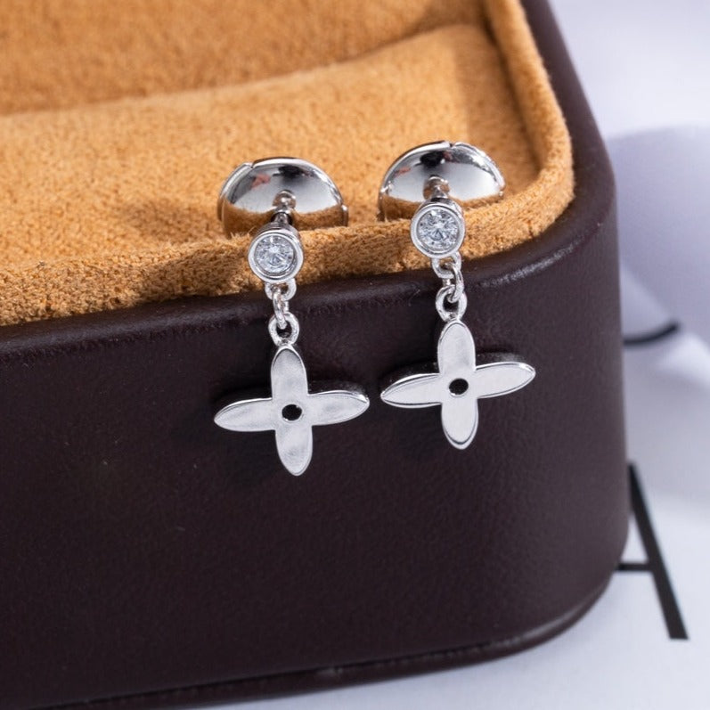 [RAFFINE]VIDYLLE SILVER DIAMOND MINI DROP EARRINGS