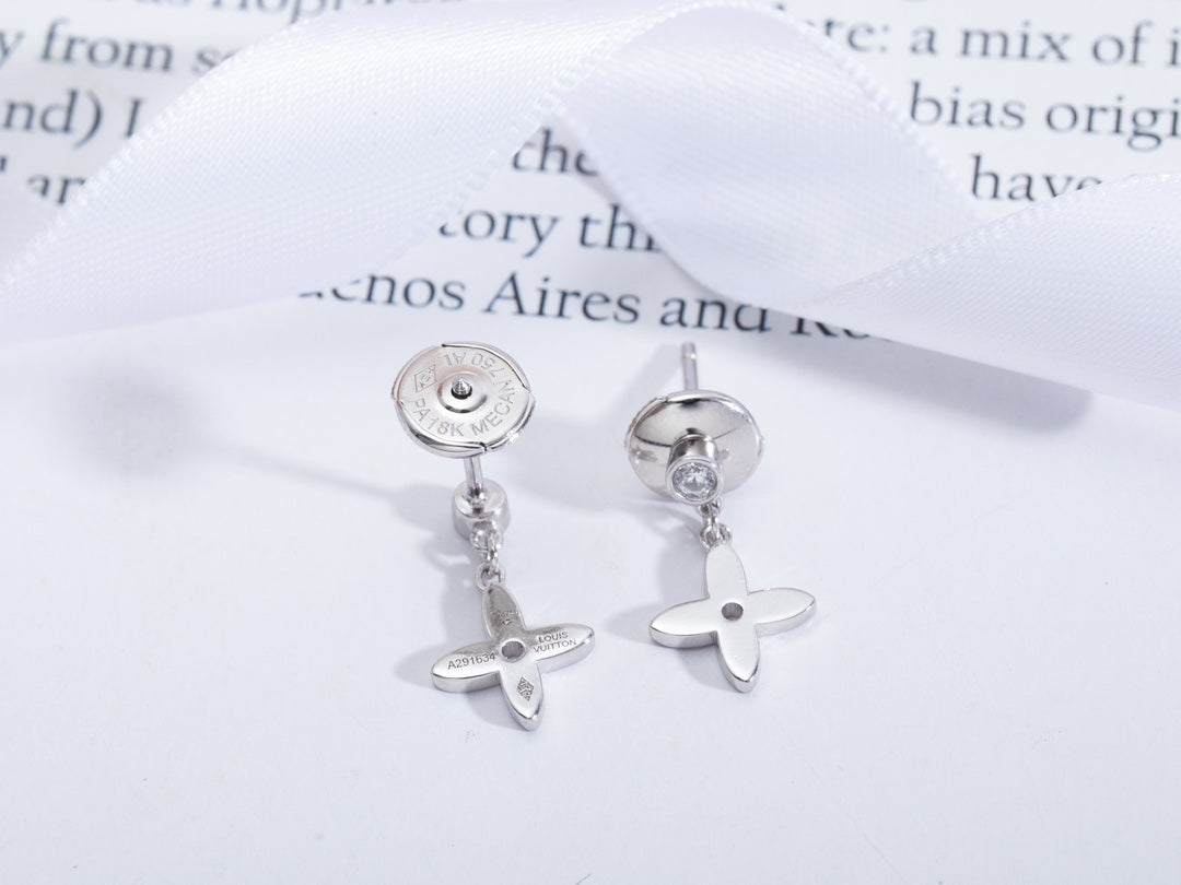 [RAFFINE]VIDYLLE SILVER DIAMOND MINI DROP EARRINGS