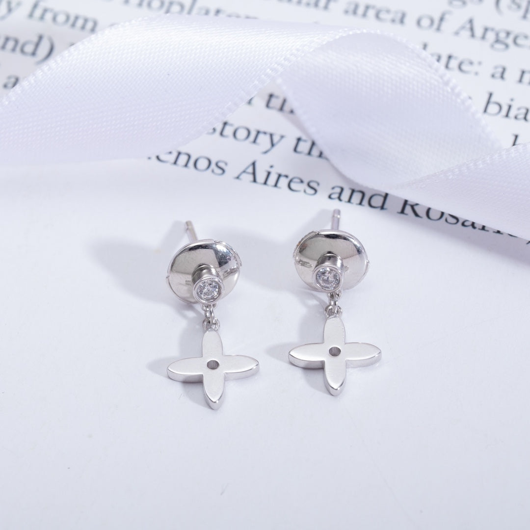 [RAFFINE]VIDYLLE SILVER DIAMOND MINI DROP EARRINGS