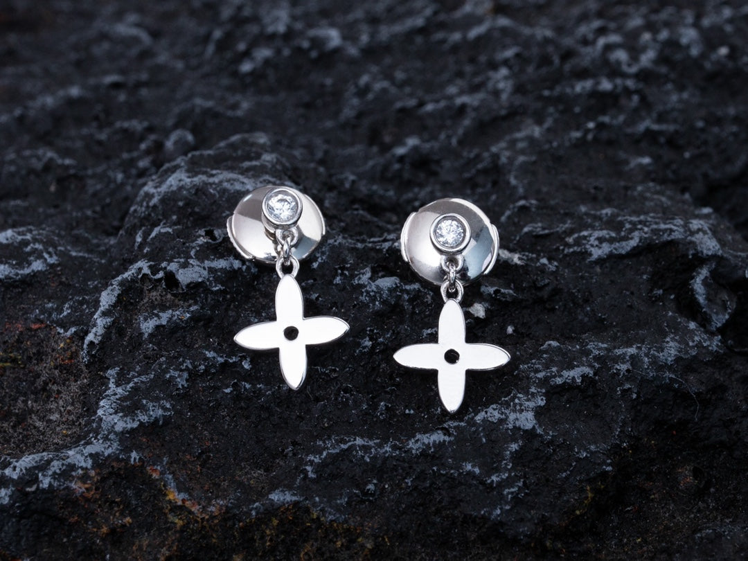 [RAFFINE]VIDYLLE SILVER DIAMOND MINI DROP EARRINGS