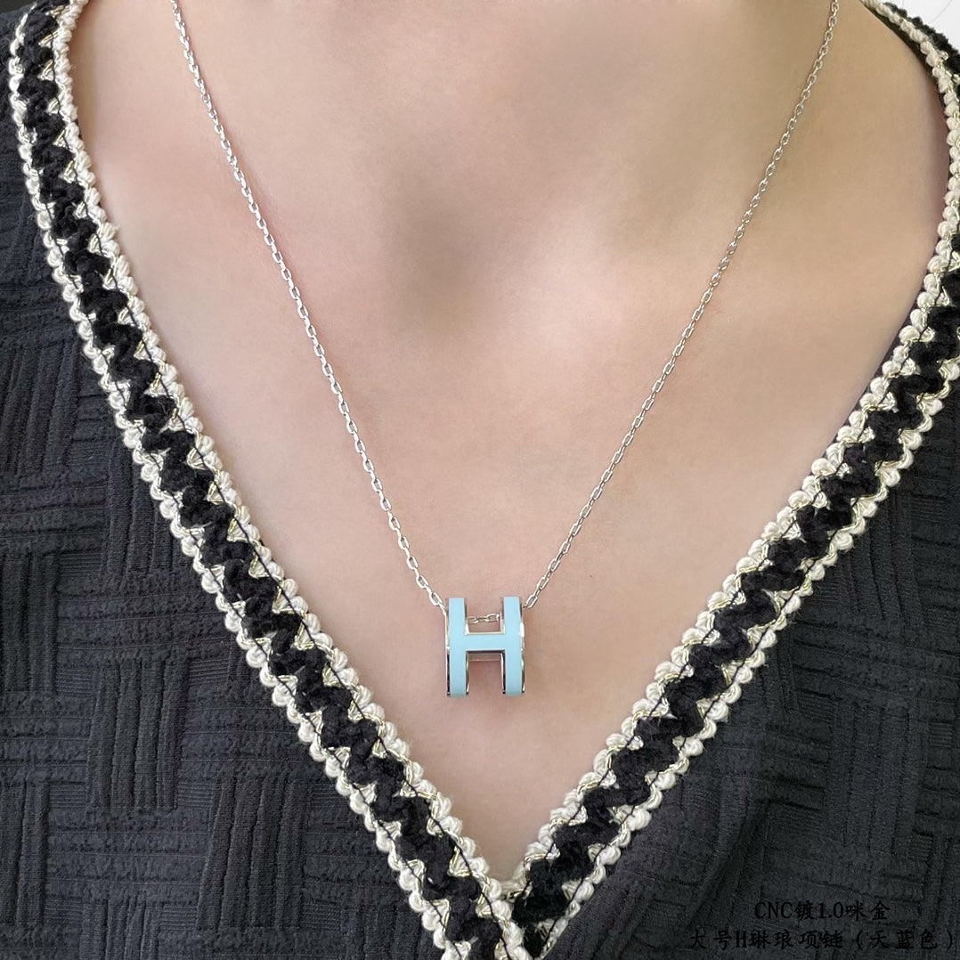 [Raffine] COLLIER POP H BLEU CIEL
