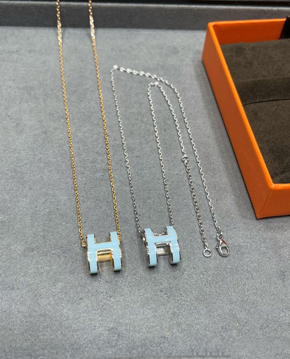 [RAFFINE]POP H SKY BLUE NECKLACE