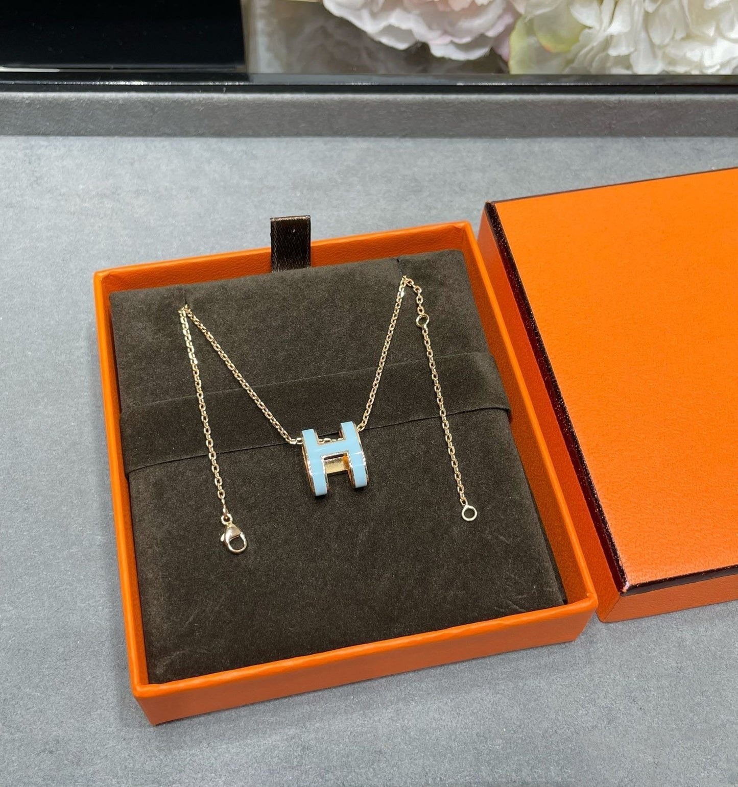 [Raffine] COLLIER POP H BLEU CIEL