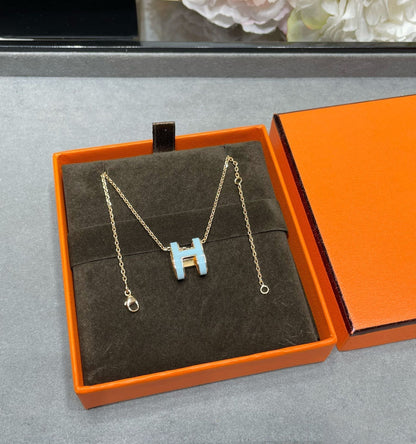 [Raffine] COLLIER POP H BLEU CIEL