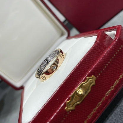 [Raffine]LOVE PINK GOLD SILVER DIAMOND DOUBLE RING