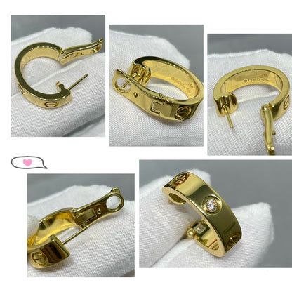 [RAFFINE] PENDIENTES DE AMOR DE 5,5 MM Y 1 DIAMANTE