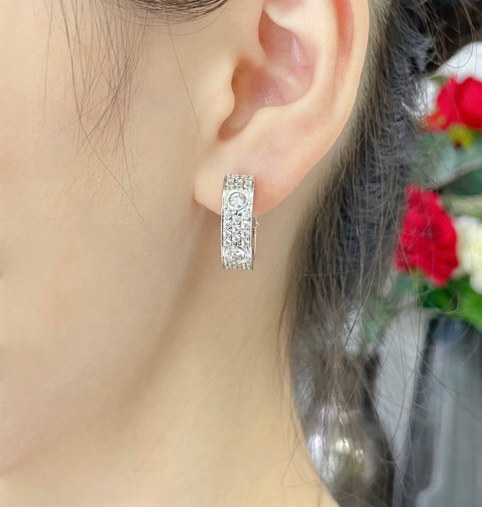 [RAFFINE] PENDIENTES DE AMOR CON DIAMANTES DE 5,5 MM