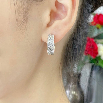 [Raffine]LOVE 5.5MM DIAMOND PAVED EARRINGS