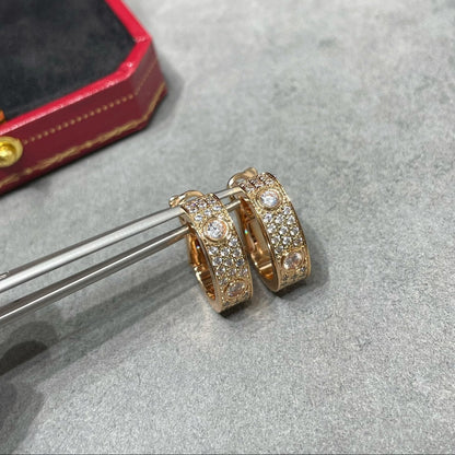 [Raffine]LOVE 5.5MM DIAMOND PAVED EARRINGS