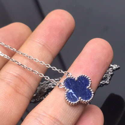 [RAFFINE]CLOVER PIETERSITE SILVER LONG NECKLACE