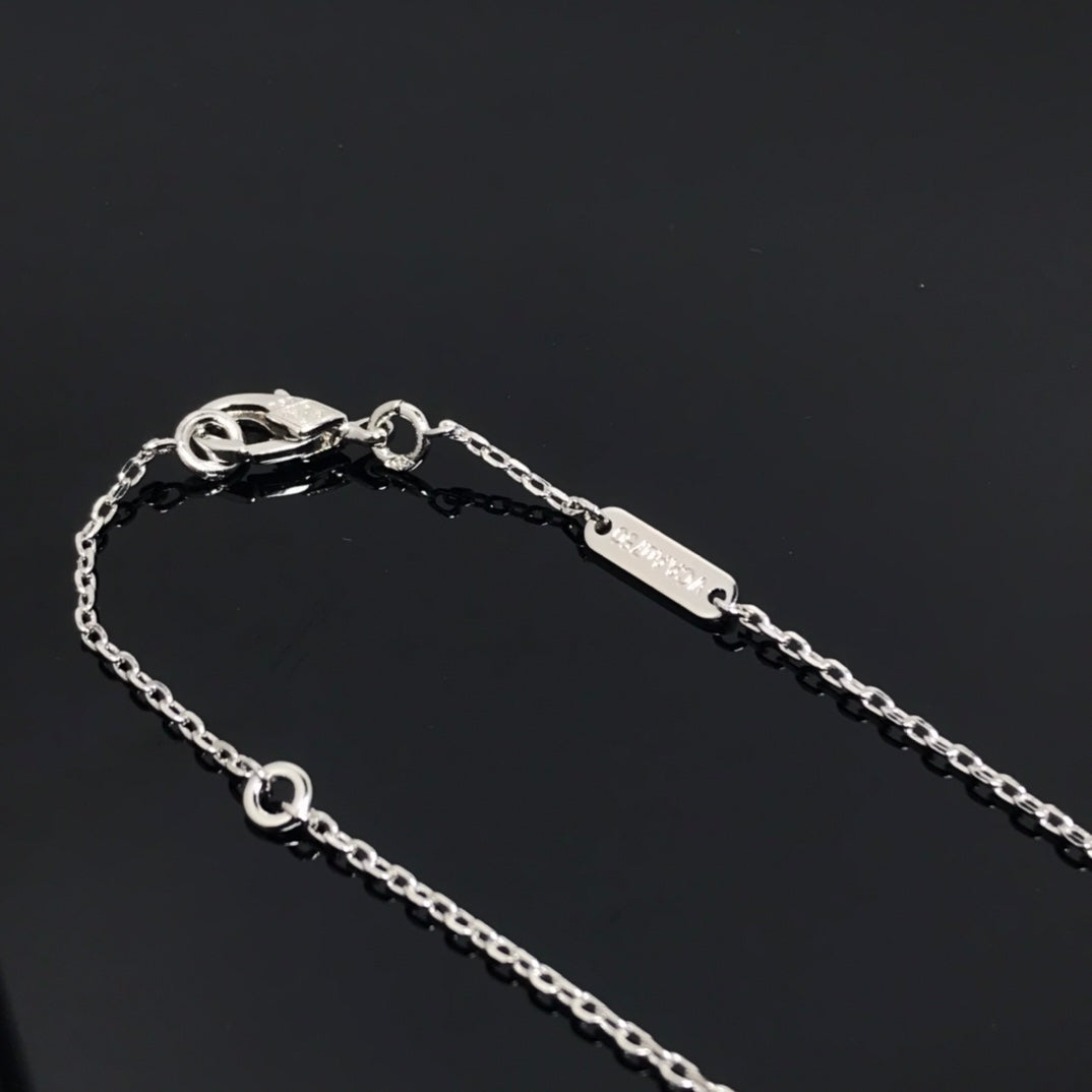 [RAFFINE]CLOVER PIETERSITE SILVER LONG NECKLACE