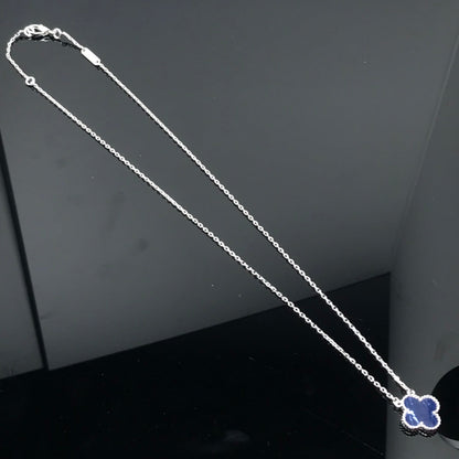 [RAFFINE]CLOVER PIETERSITE SILVER LONG NECKLACE
