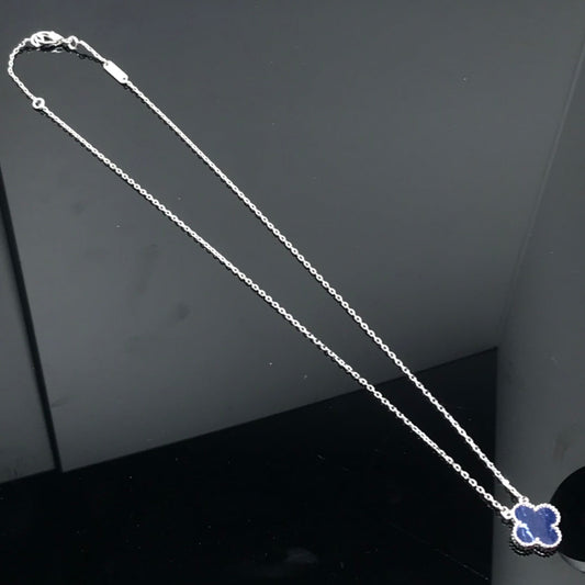 [RAFFINE]CLOVER PIETERSITE SILVER LONG NECKLACE