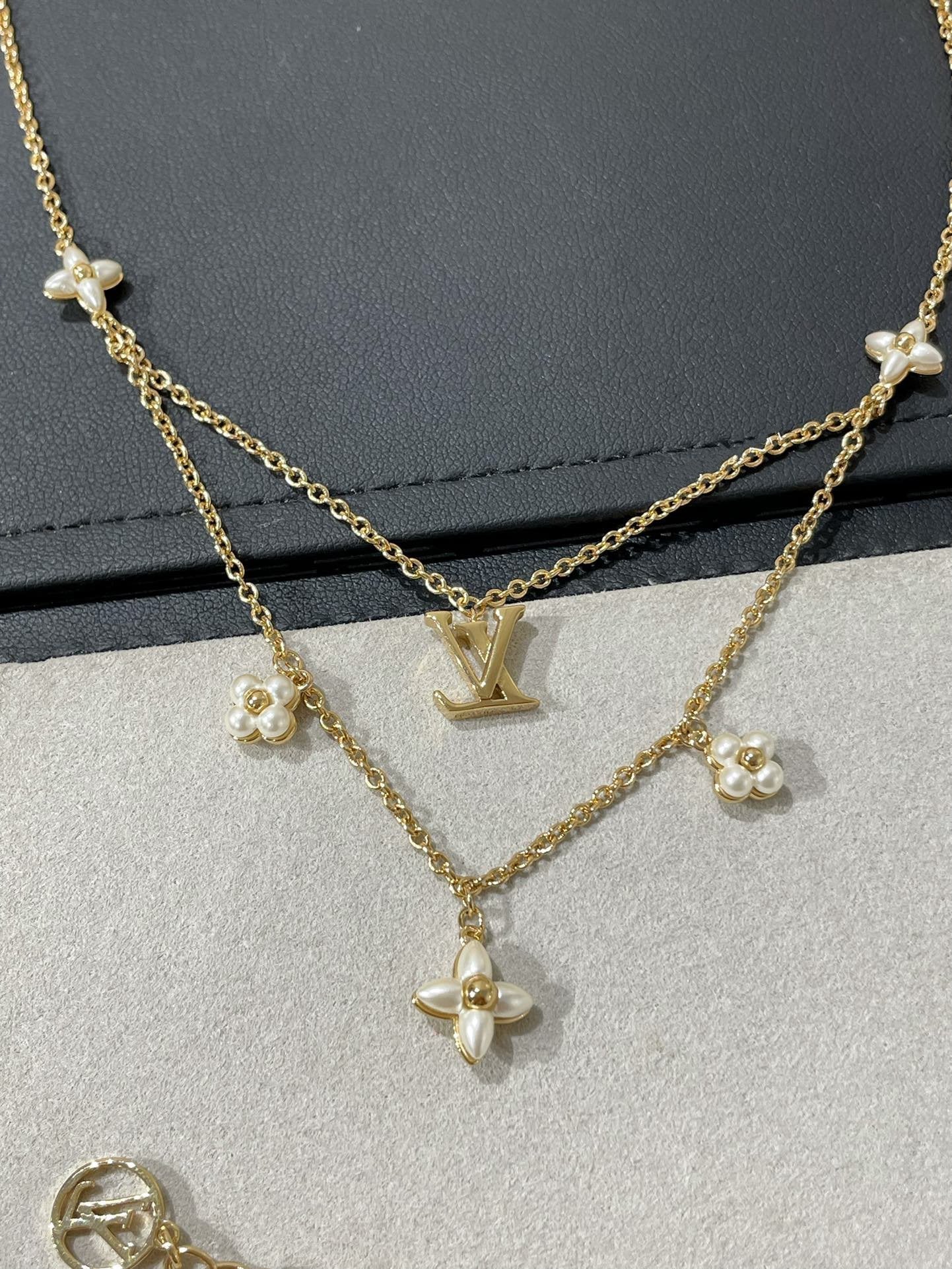 [RAFFINE]FLOWERGRAM GOLD MOP DOUBLE ROW NECKLACE