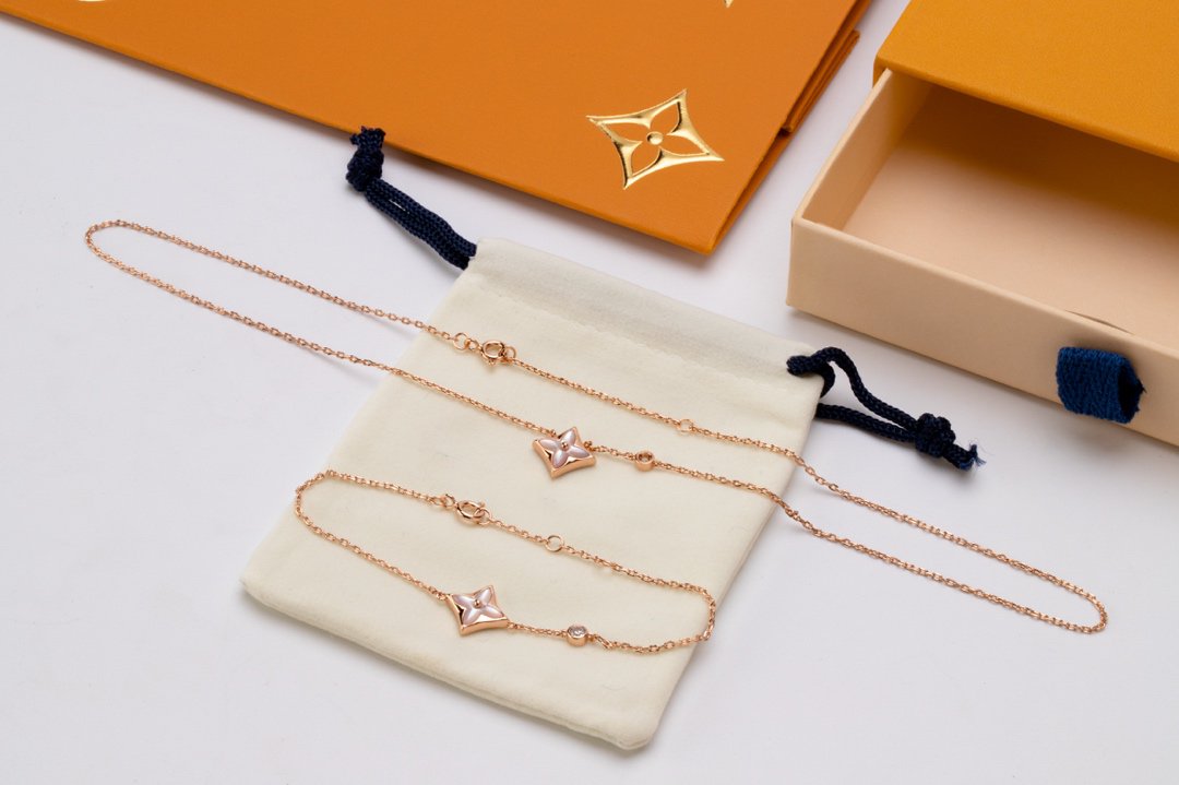 [RAFFINE]STAR PINK MOP 1 DIAMOND PINK GOLD NECKLACE