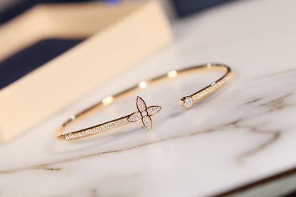 [RAFFINE]IDYLLE GOLD OPEN BRACELET DIAMOND PAVED