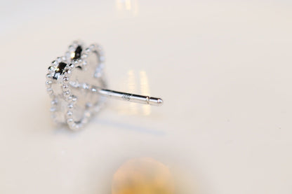 [RAFFINE]CLOVER MINI TURQUOISE SILVER STUD EARRINGS