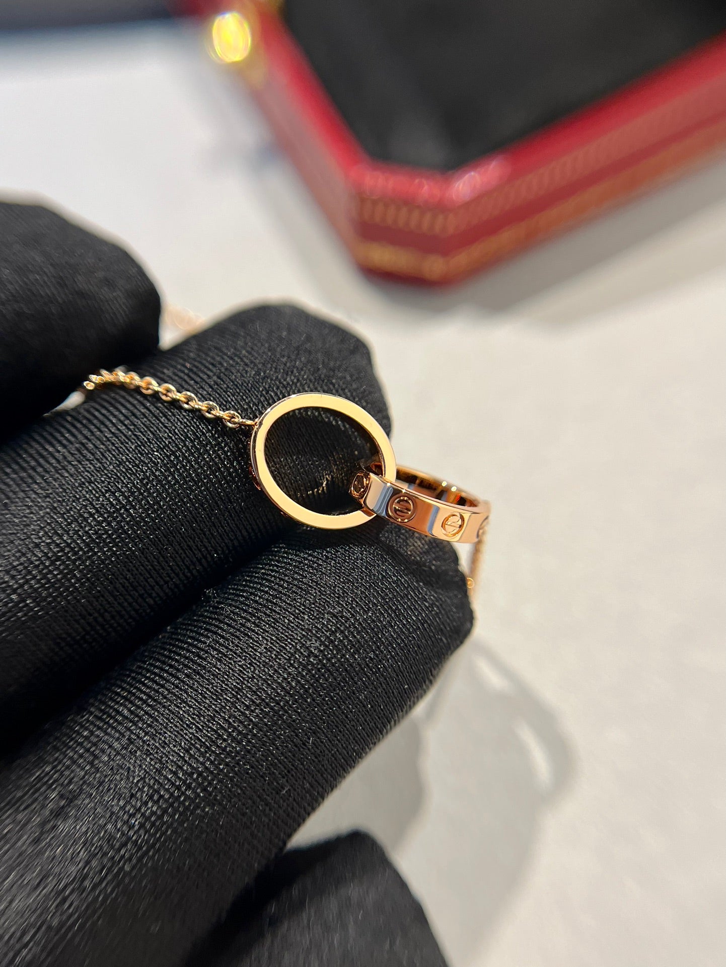 [Raffine] COLLIER LOVE DOUBLE ANNEAU OR ROSE 