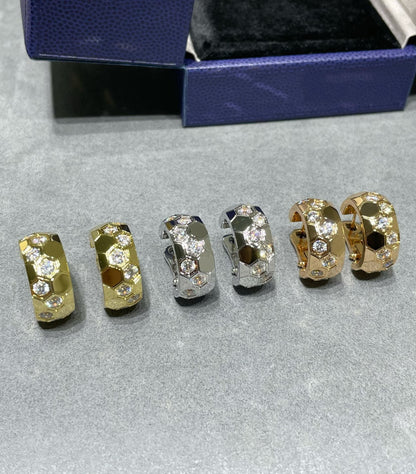 [RAFFINE]PENDIENTES DE ARO CON DIAMANTES BEE LOVE