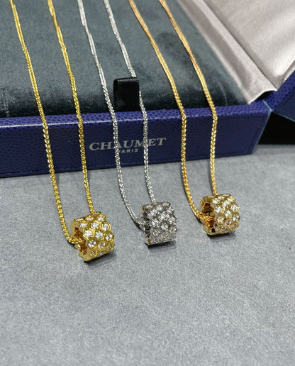 [RAFFINE]BEE LOVE DIAMOND PAVED 3 ROW NECKLACE