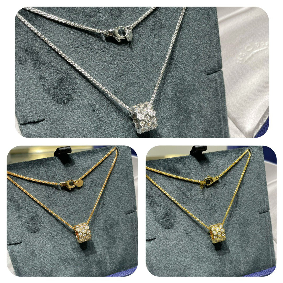 [RAFFINE]BEE LOVE DIAMOND PAVED 3 ROW NECKLACE