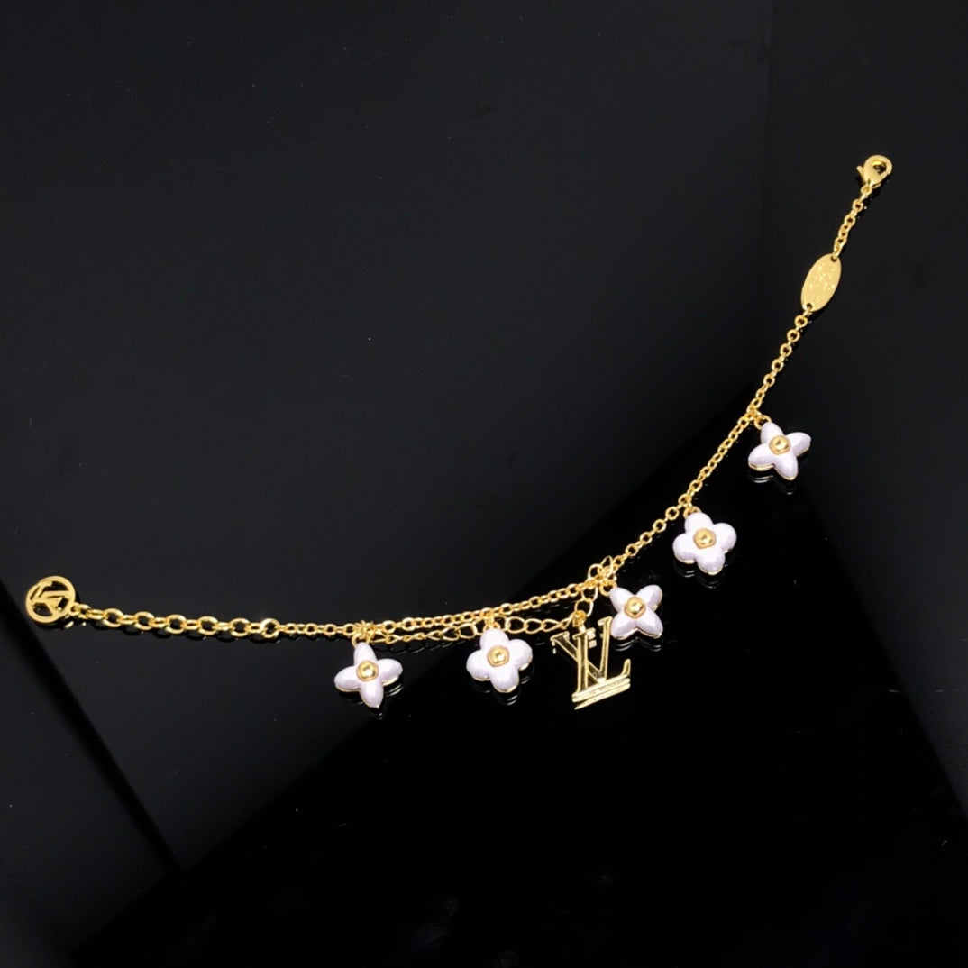 [RAFFINE]LOGO 6 MOTIF STAR AND SUN GOLD BRACELET