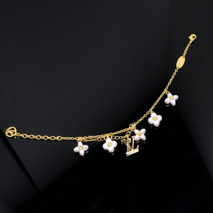 [RAFFINE]LOGO 6 MOTIF STAR AND SUN GOLD BRACELET