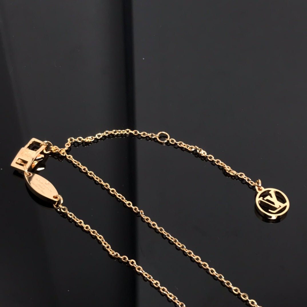 [RAFFINE]COLOR BLOSSOM PINK MOP SUN GOLD NECKLACE