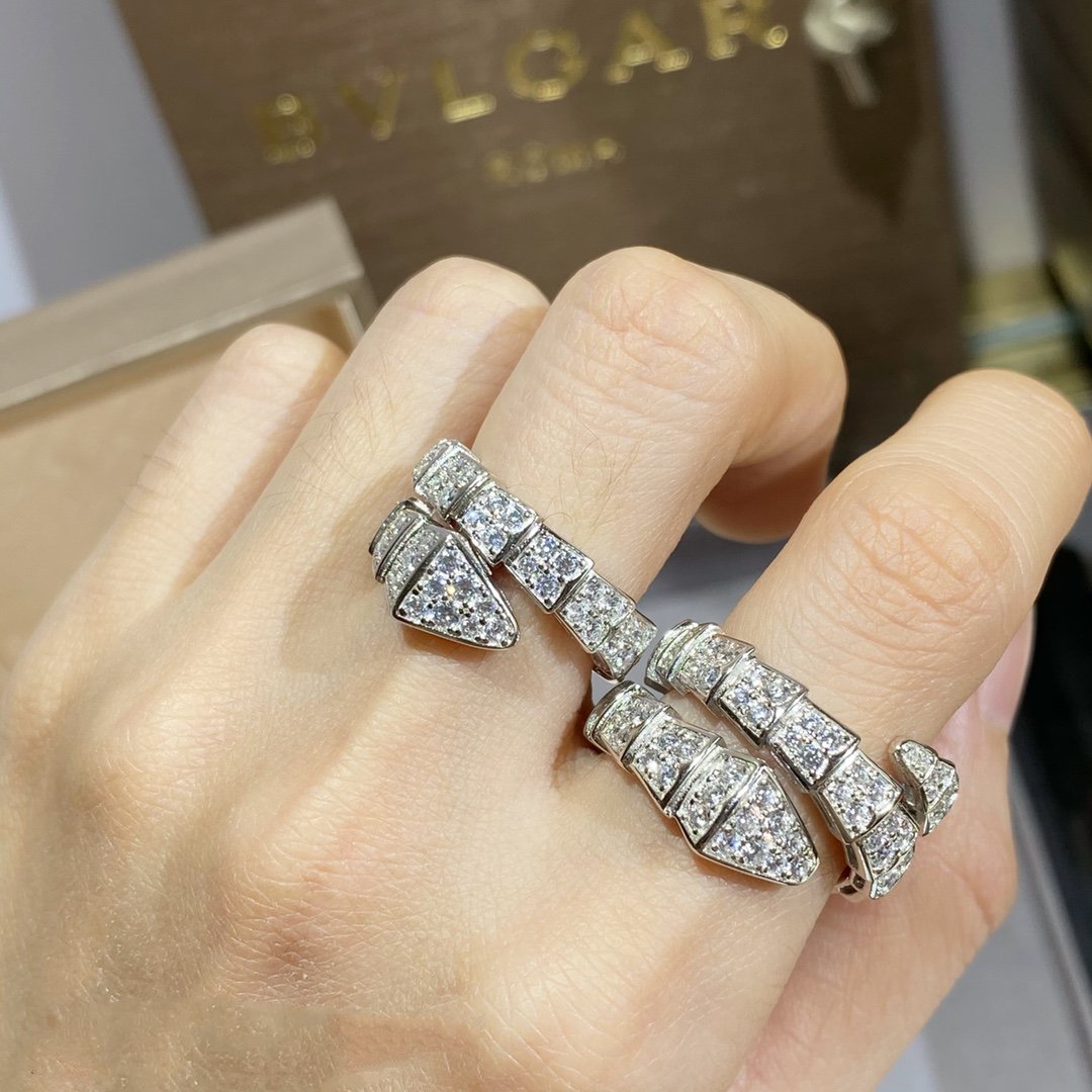 [RAFFINE]ANILLO SERPENTI PLATA CON PAVÉ DE DIAMANTES