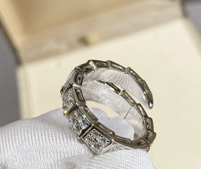 [RAFFINE]ANILLO SERPENTI PLATA CON PAVÉ DE DIAMANTES