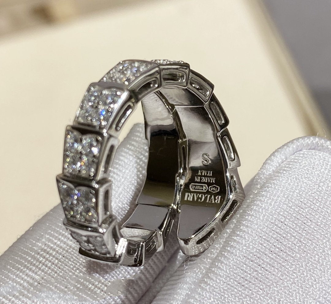 [RAFFINE]ANILLO SERPENTI PLATA CON PAVÉ DE DIAMANTES