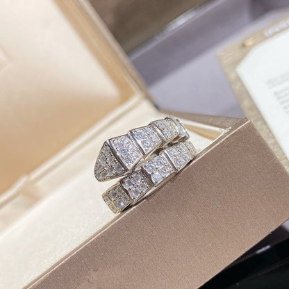[RAFFINE]ANILLO SERPENTI PLATA CON PAVÉ DE DIAMANTES