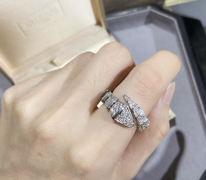 [RAFFINE] SERPENTI ANILLO GRANDE PLATA CON PAVÉ DE DIAMANTES