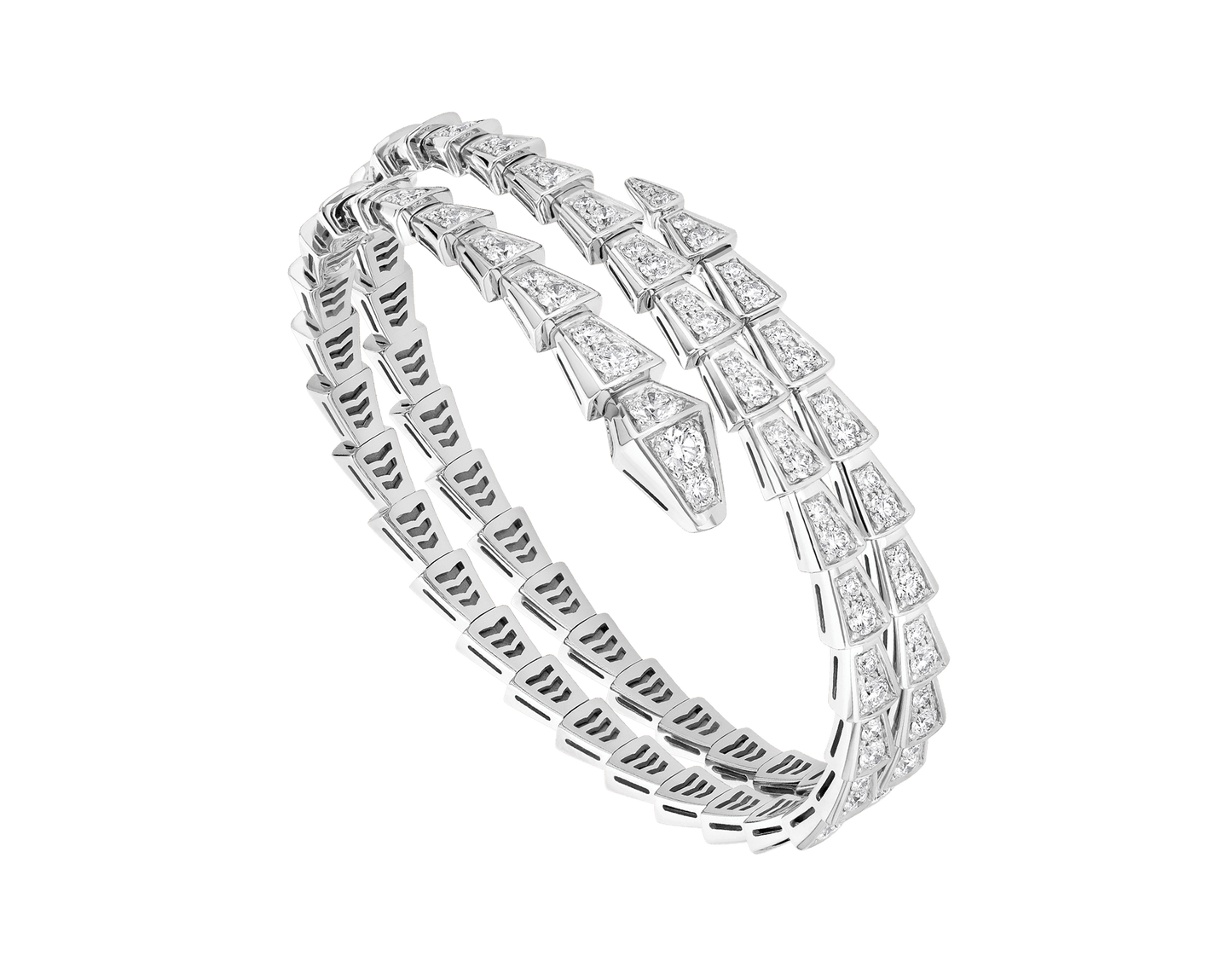 [RAFFINE]PULSE SERPENTI PLATA DIAMANTES DOBLE HILERA