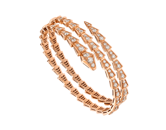 [RAFFINE]PULSE SERPENTI ORO ROSA DOBLE HILERA DE DIAMANTES