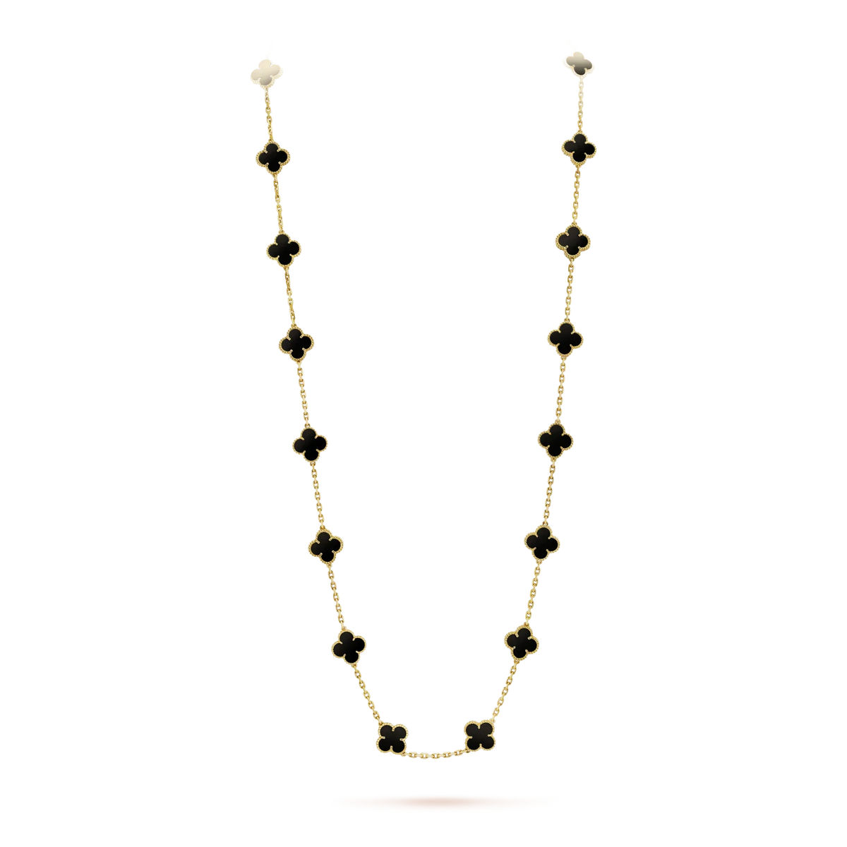 [LUXE]CLOVER 20 MOTIFS ONYX NECKLACE