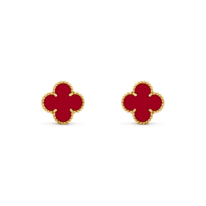 [RAFFINE]CLOVER MEDIUM 1 MOTIFS CARNELIAN  EARRINGS