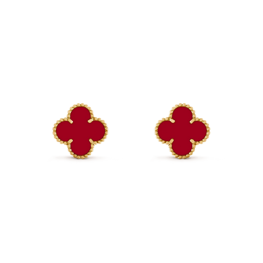 [RAFFINE]CLOVER MEDIUM 1 MOTIFS CARNELIAN  EARRINGS
