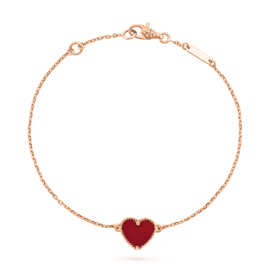 [RAFFINE]HEART CARNELIAN PINK GOLD BRACELET