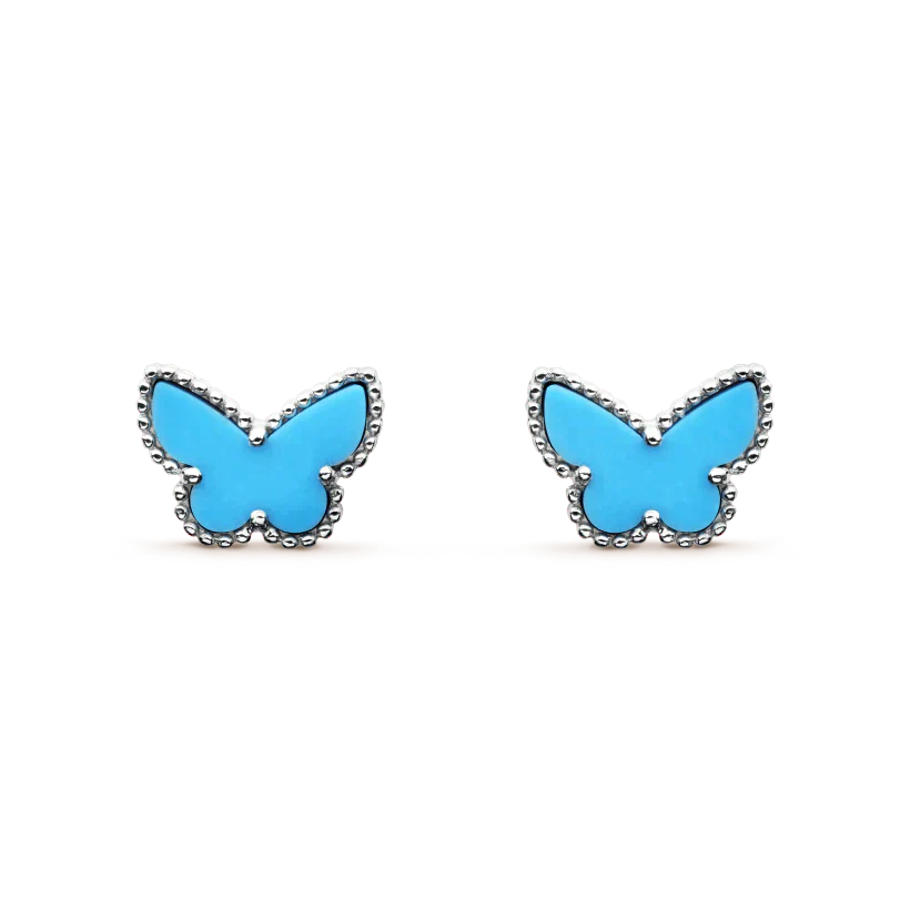 [RAFFINE]BUTTERFLY TURQUOISE EARRINGS SILVER