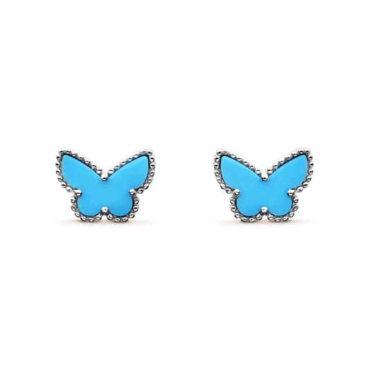 [RAFFINE]BUTTERFLY TURQUOISE EARRINGS SILVER