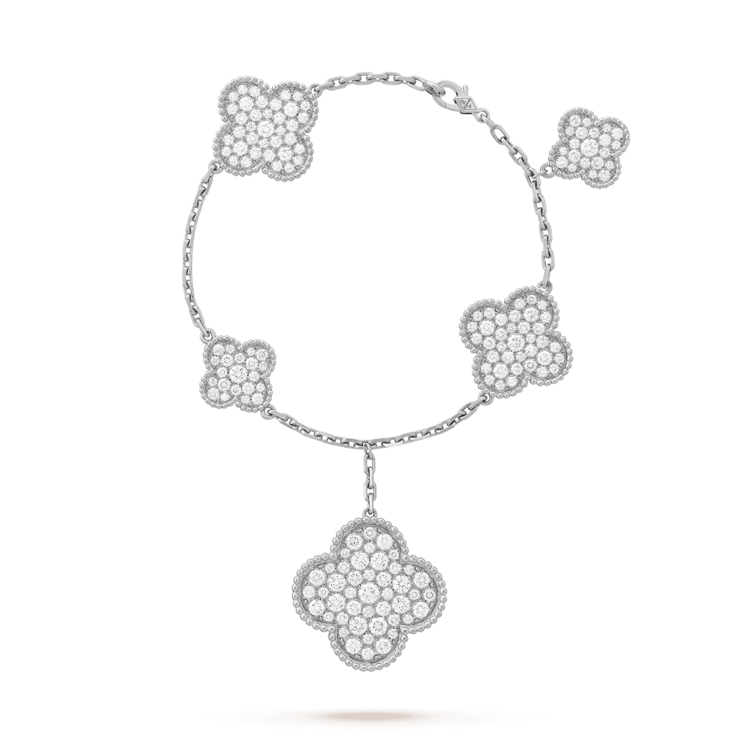 [RAFFINE]CLOVER 6 MOTIFS SILVER DIAMOND BRACELET