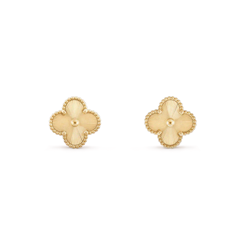 [RAFFINE]CLOVER MINI 9.5MM LASER EARRINGS