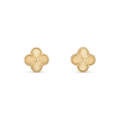 [RAFFINE]CLOVER MINI 9.5MM LASER EARRINGS