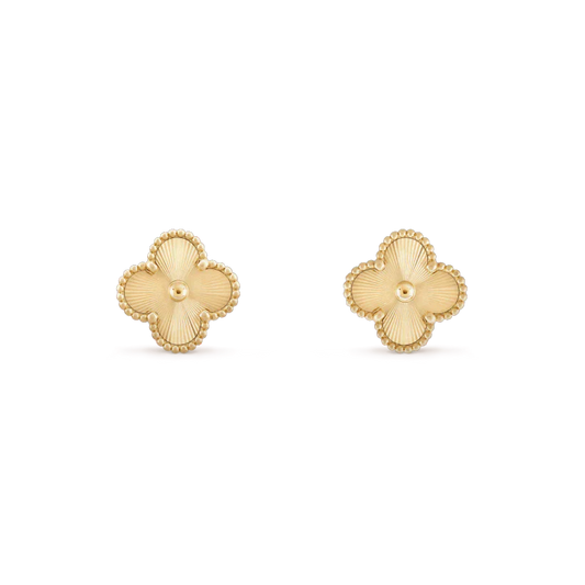 [RAFFINE]CLOVER MINI 9.5MM LASER EARRINGS