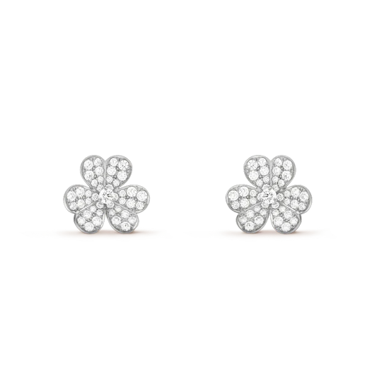 [RAFFINE]CLOVER COMOS DIAMOND EARRINGS SILVER