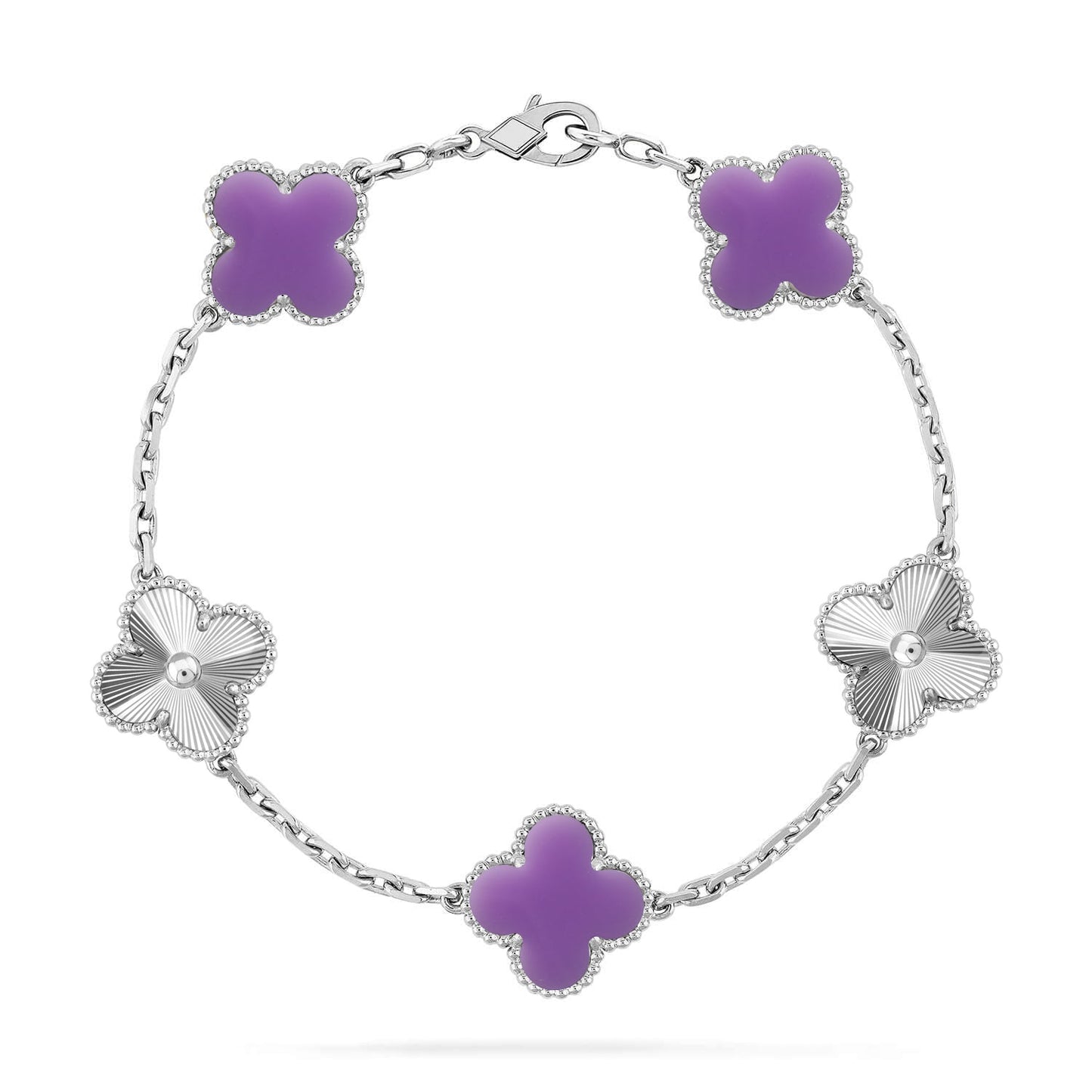 [RAFFINE]CLOVER 5 MOTIF LIGHT PURPLE BRACELET COLLECTION